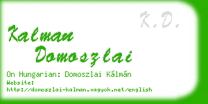 kalman domoszlai business card
