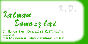 kalman domoszlai business card